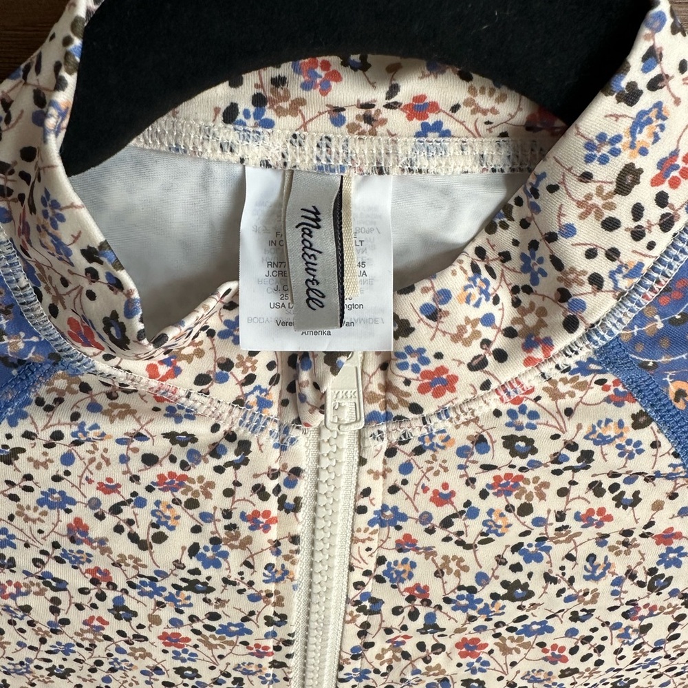 Madewell Blue and Cream Floral Swim Top - Picture 3 of 4